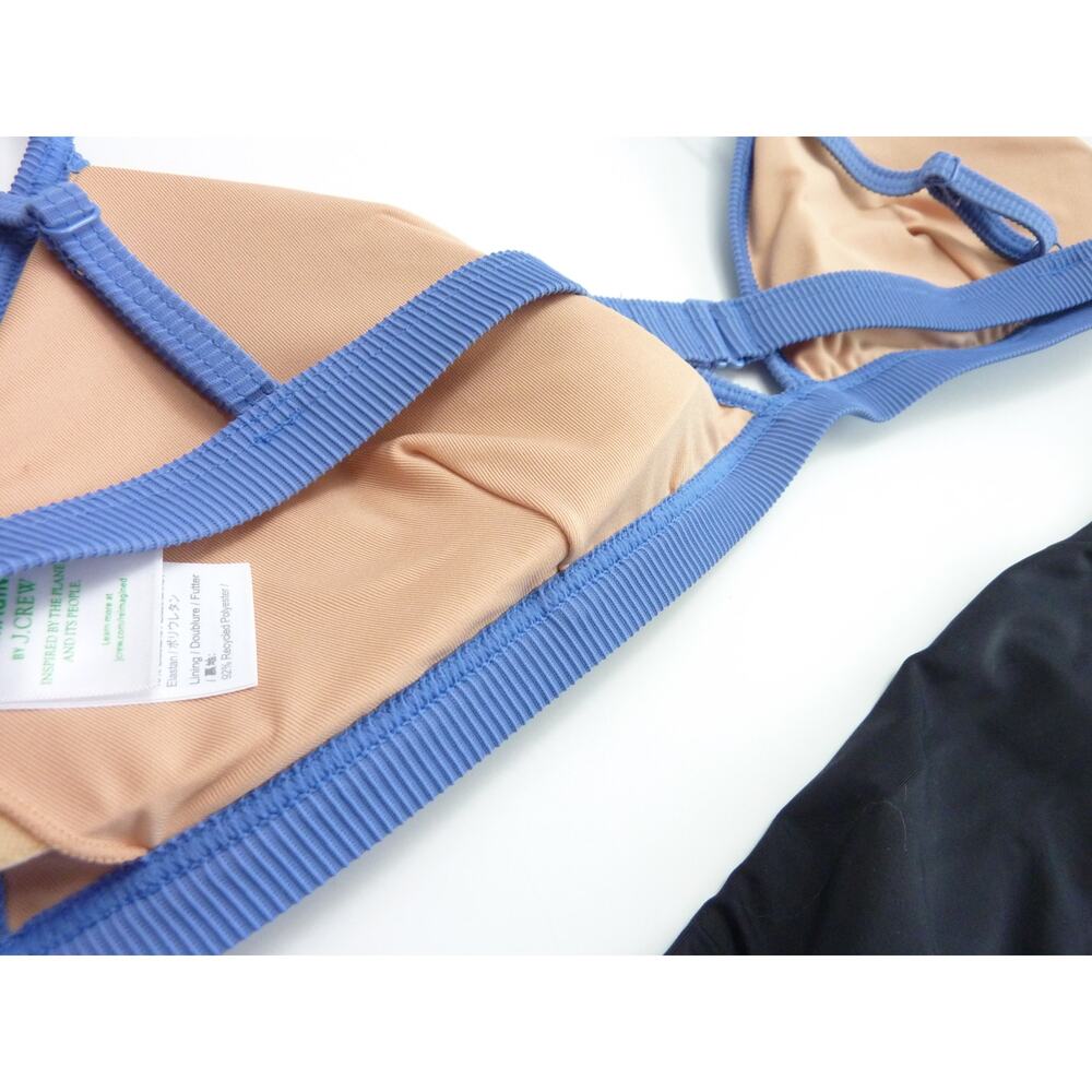 NWT J.Crew Bikini Set XL – Blue Top + Black Scrunch Bottom, Flattering Fit - Picture 7 of 7